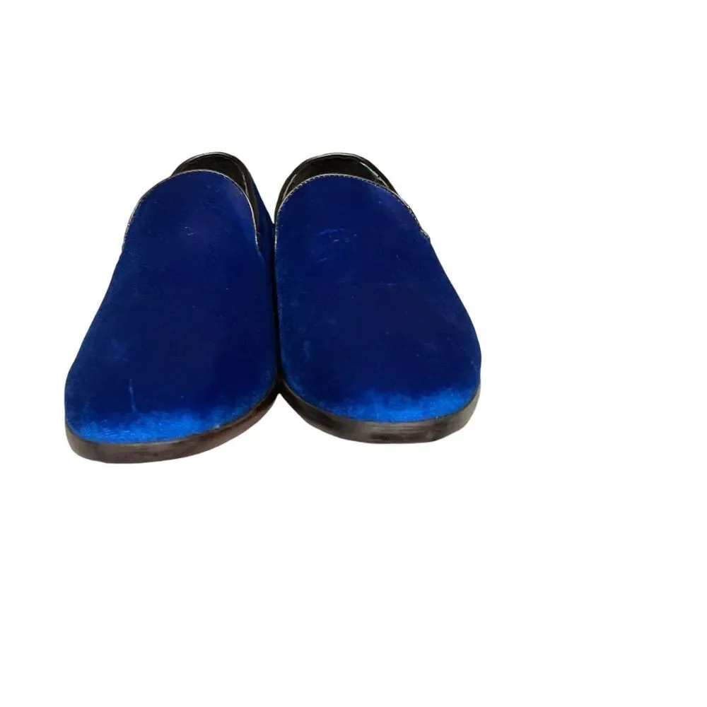 Enzo Men's Sparko 03 Royal Blue Velvet Loafers Size 8.5 Slip‎ On Shoes Classic